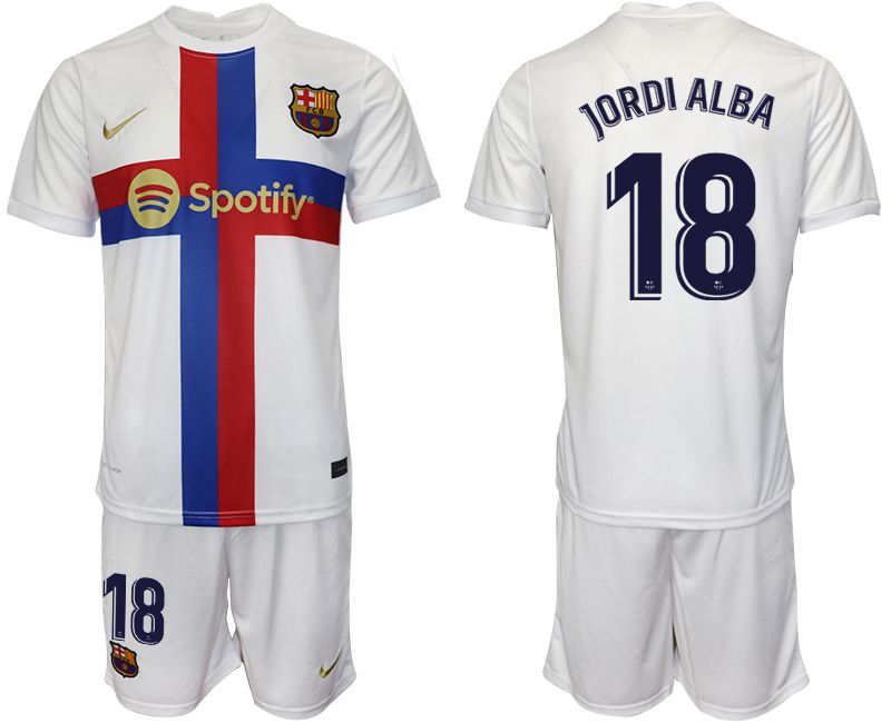 Men 2022-2023 Club Barcelona white away #18 Soccer Jersey